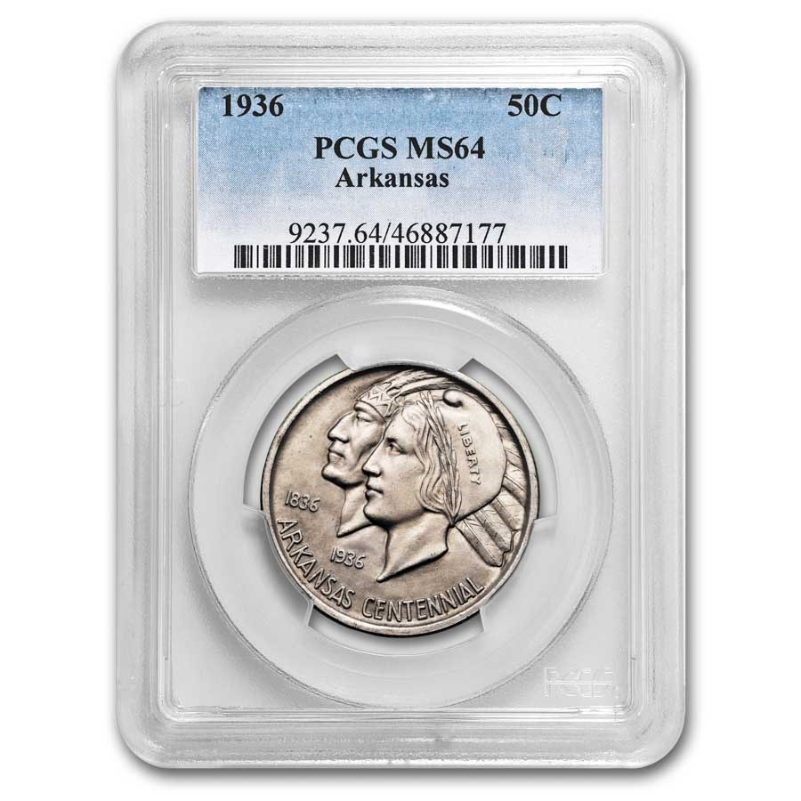 1936 Arkansas Centennial Commemorative Half Dollar MS-64 PCGS