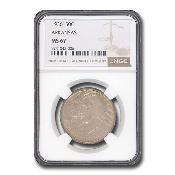 1936 Arkansas Centennial Commemorative Half Dollar MS-67 NGC