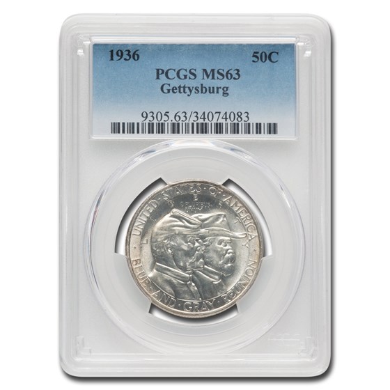 1936 Battle of Gettysburg Half Dollar MS-63 PCGS 1936 Battle of Gettysburg Half Dollar MS-63 PCGS