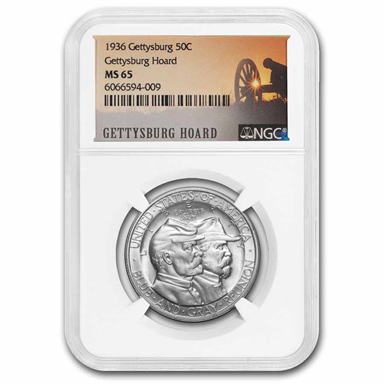 1936 Battle of Gettysburg Half Dollar MS-65 NGC (Hoard Label) 1936 Battle of Gettysburg Half Dollar MS-65 NGC (Hoard Label)