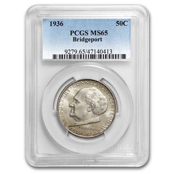 1936 Bridgeport Centennial Half MS-65 PCGS 1936 Bridgeport Centennial Half MS-65 PCGS