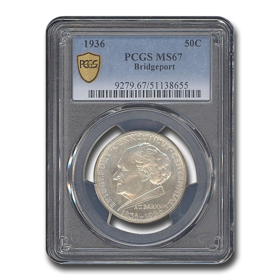 1936 Bridgeport Centennial Half MS-67 PCGS 1936 Bridgeport Centennial Half MS-67 PCGS