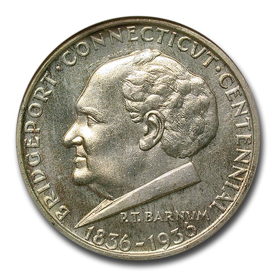 1936 Bridgeport, Connecticut Half Dollar MS-63 NGC 1936 Bridgeport, Connecticut Half Dollar MS-63 NGC
