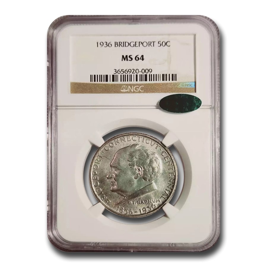 1936 Bridgeport, Connecticut Half Dollar MS-64 NGC CAC