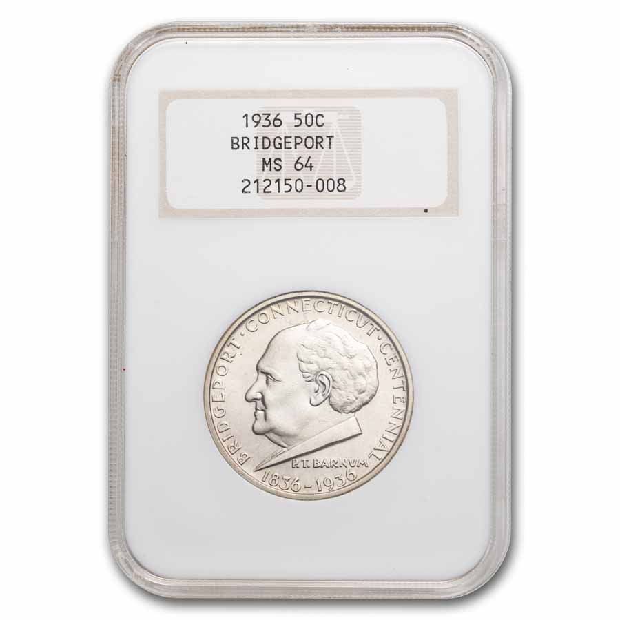 1936 Bridgeport Half Dollar MS-64 NGC (Fatty Holder)