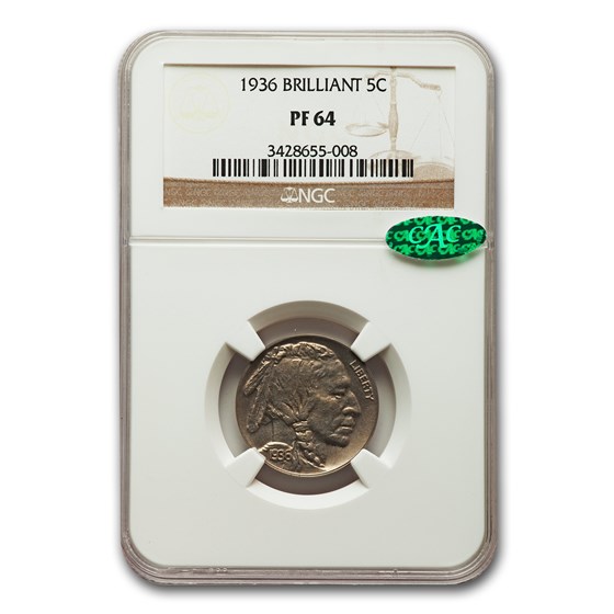 1936 Buffalo Nickel PF-64 NGC CAC (Brilliant) 1936 Buffalo Nickel PF-64 NGC CAC (Brilliant)