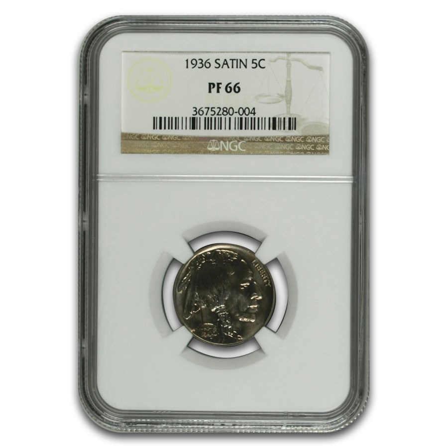 1936 Buffalo Nickel PF-66 NGC (Satin)