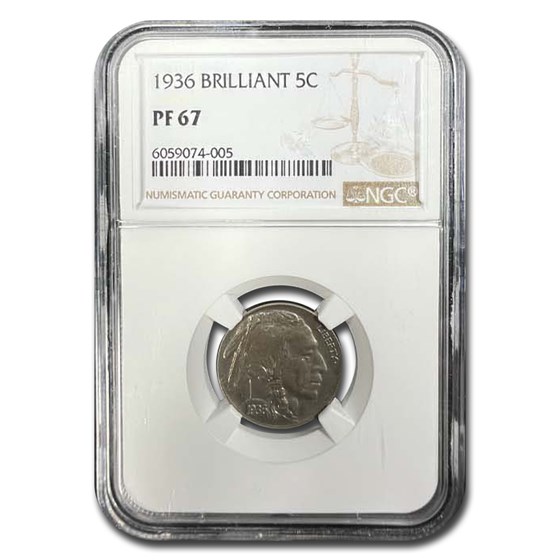 1936 Buffalo Nickel PF-67 NGC (Brilliant) 1936 Buffalo Nickel PF-67 NGC (Brilliant)