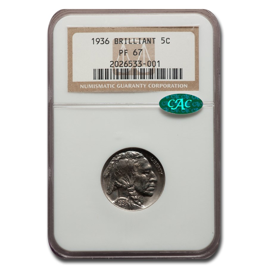 1936 Buffalo Nickel PF-67 NGC CAC (Brilliant)