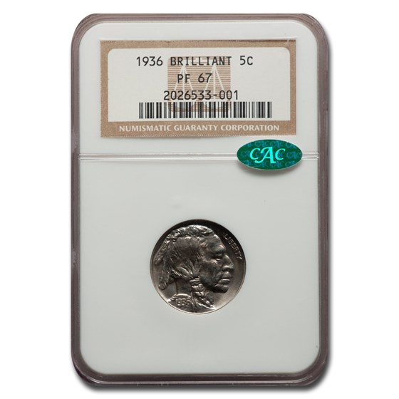 1936 Buffalo Nickel PF-67 NGC CAC (Brilliant) 1936 Buffalo Nickel PF-67 NGC CAC (Brilliant)
