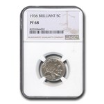 1936 Buffalo Nickel PF-68 NGC (Brilliant)
