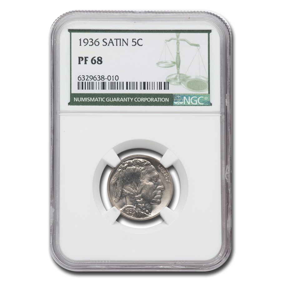 1936 Buffalo Nickel PF-68 NGC (Green Label)