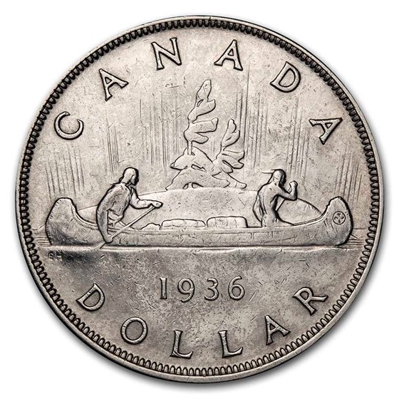 1936 Canada Silver Dollar George V Avg Circ 1936 Canada Silver Dollar George V Avg Circ