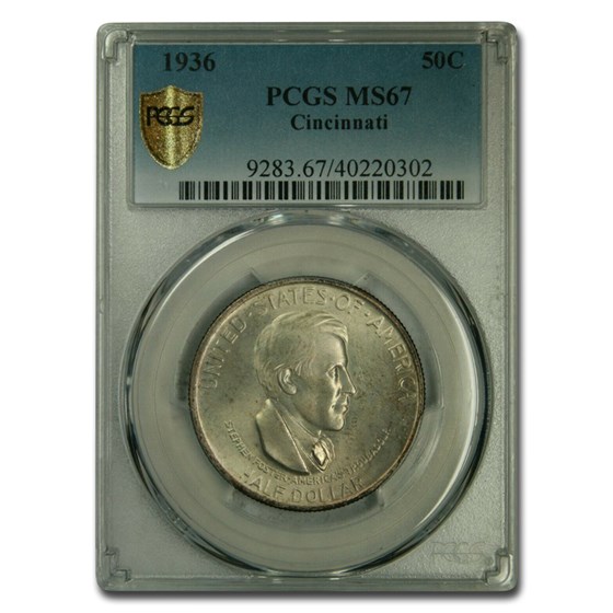 1936 Cincinnati Half Dollar Commem MS-67 PCGS CAC 1936 Cincinnati Half Dollar Commem MS-67 PCGS CAC