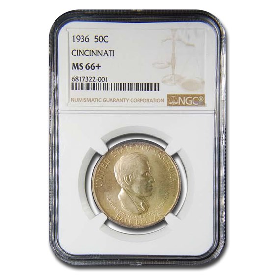 1936 Cincinnati Half Dollar Commememorative MS-66+ NGC 1936 Cincinnati Half Dollar Commememorative MS-66+ NGC