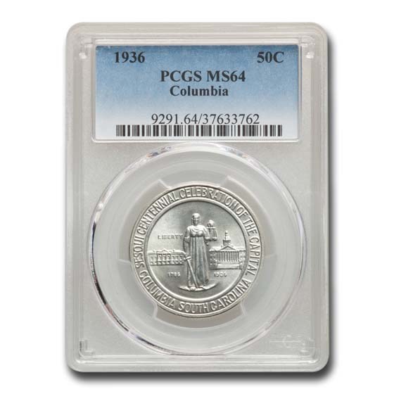 1936 Columbia, S.C. Half Dollar Commem MS-64 PCGS 1936 Columbia, S.C. Half Dollar Commem MS-64 PCGS
