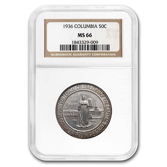 1936 Columbia, SC Half Dollar MS-66 NGC 1936 Columbia, SC Half Dollar MS-66 NGC