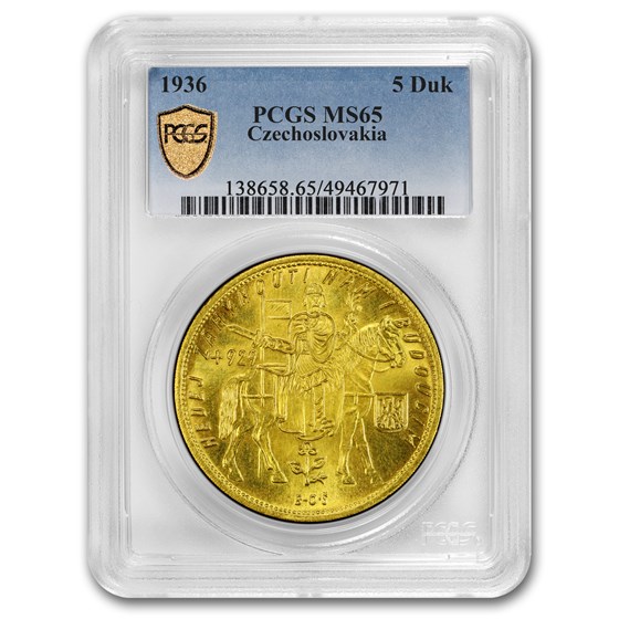 1936 Czechoslovakia Gold 5 Ducats MS-65 PCGS 1936 Czechoslovakia Gold 5 Ducats MS-65 PCGS
