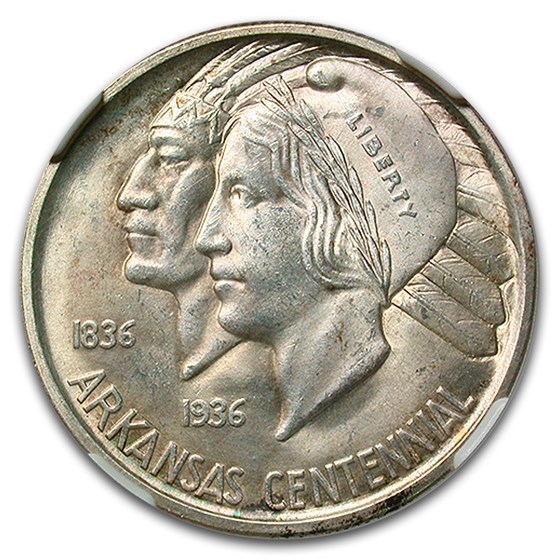 1936-D Arkansas Centennial Half Dollar Commemorative MS-64 NGC