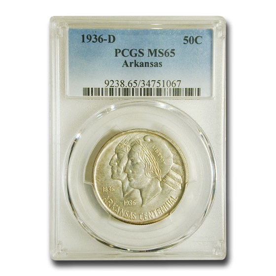 1936-D Arkansas Centennial Half Dollar MS-65 PCGS 1936-D Arkansas Centennial Half Dollar MS-65 PCGS