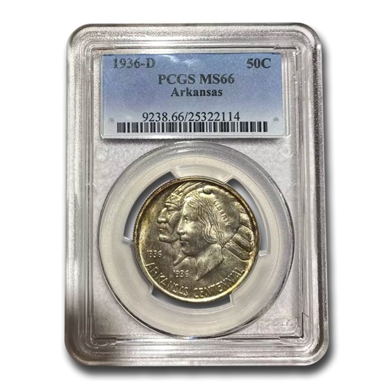 1936-D Arkansas Centennial Half Dollar MS-66 PCGS 1936-D Arkansas Centennial Half Dollar MS-66 PCGS