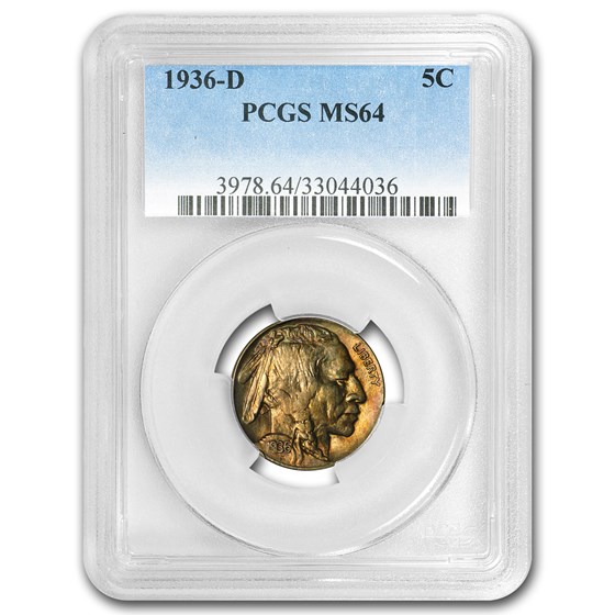 1936-D Buffalo Nickel MS-64 PCGS 1936-D Buffalo Nickel MS-64 PCGS