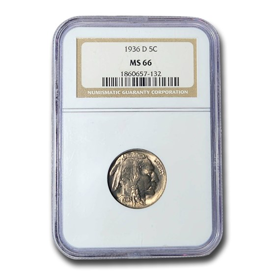 1936-D Buffalo Nickel MS-66 NGC 1936-D Buffalo Nickel MS-66 NGC