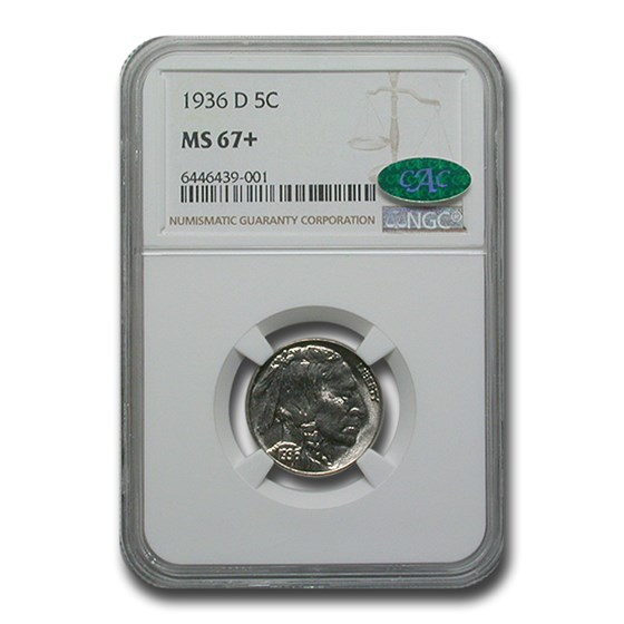 1936-D Buffalo Nickel MS-67+ NGC CAC 1936-D Buffalo Nickel MS-67+ NGC CAC
