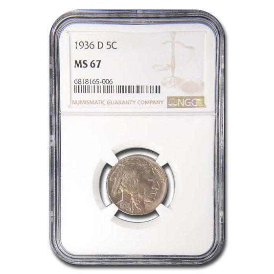 1936-D Buffalo Nickel MS-67 NGC 1936-D Buffalo Nickel MS-67 NGC