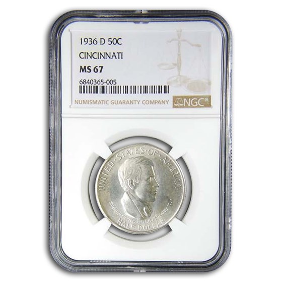 1936-D Cincinnati Half Dollar MS-67 NGC 1936-D Cincinnati Half Dollar MS-67 NGC