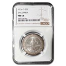 1936-D Columbia, SC Commemorative Half Dollar MS-68 NGC 1936-D Columbia, SC Commemorative Half Dollar MS-68 NGC