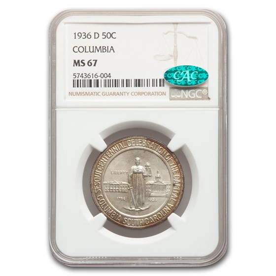 1936-D Columbia, SC Half Dollar Commem MS-67 NGC CAC 1936-D Columbia, SC Half Dollar Commem MS-67 NGC CAC