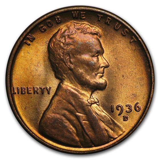 1936-D Lincoln Cent BU (Red/Brown) 1936-D Lincoln Cent BU (Red/Brown)