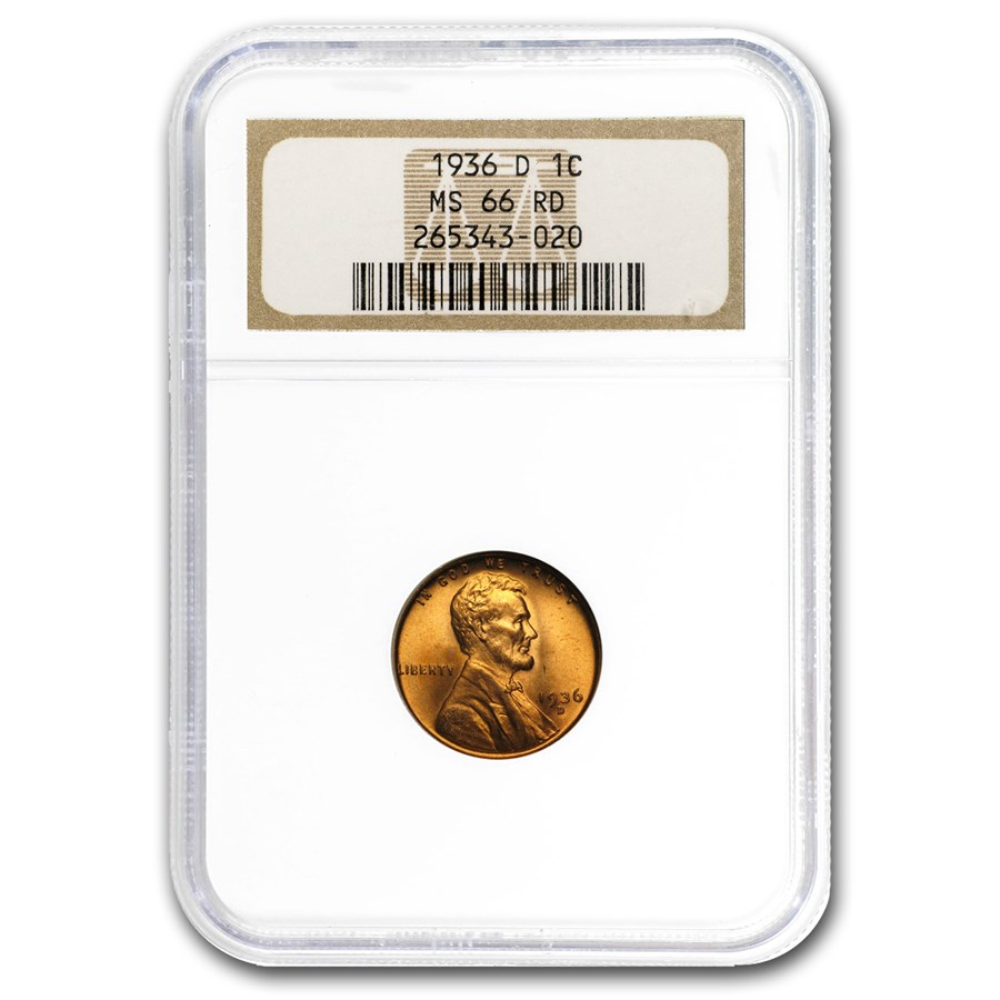 1936-D Lincoln Cent MS-66 NGC (Red)