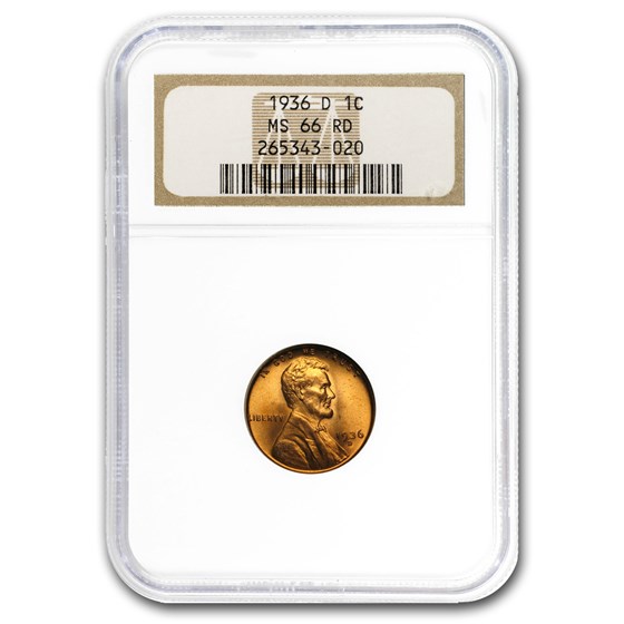 1936-D Lincoln Cent MS-66 NGC (Red)