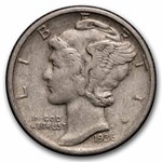 1936-D Mercury Dime 50-Coin Roll Avg Circ