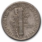 1936-D Mercury Dime 50-Coin Roll Avg Circ