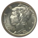 1936-D Mercury Dime MS-66 NGC (FB)