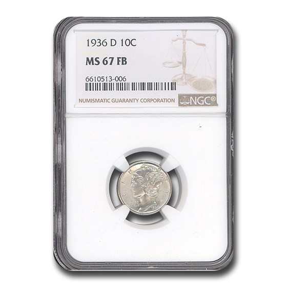 1936-D Mercury Dime MS-67 NGC (FB) 1936-D Mercury Dime MS-67 NGC (FB)