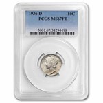 1936-D Mercury Dime MS-67 PCGS (FB)