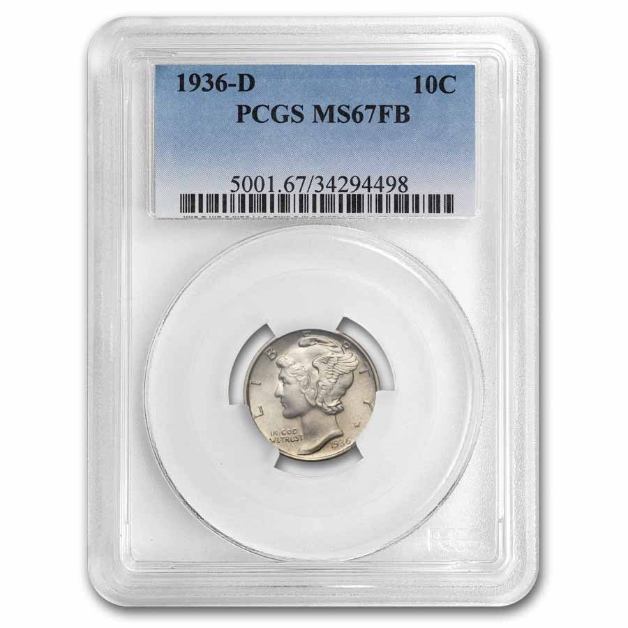 1936-D Mercury Dime MS-67 PCGS (FB)