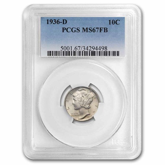1936-D Mercury Dime MS-67 PCGS (FB) 1936-D Mercury Dime MS-67 PCGS (FB)
