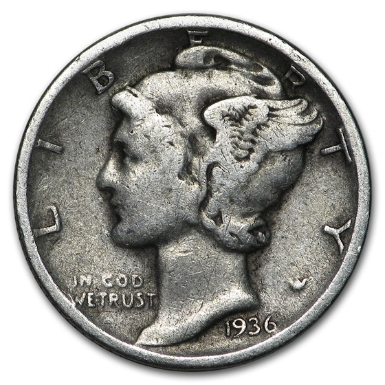 1936-D Mercury Dime VG/VF 1936-D Mercury Dime VG/VF