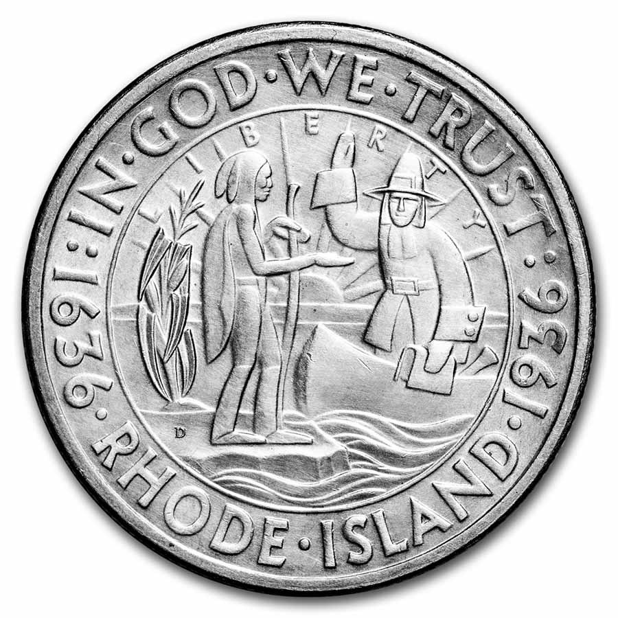 1936-D Rhode Island Half AU