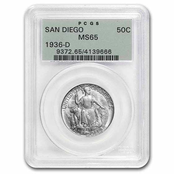 1936-D San Diego Expo Half Dollar MS-65 PCGS 1936-D San Diego Expo Half Dollar MS-65 PCGS