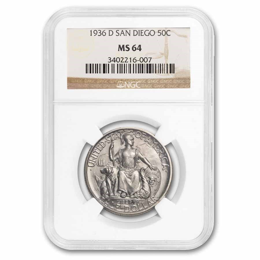 1936-D San Diego Exposition Half Dollar MS-64 NGC