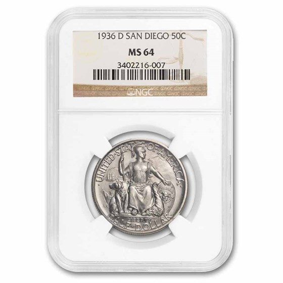 1936-D San Diego Exposition Half Dollar MS-64 NGC 1936-D San Diego Exposition Half Dollar MS-64 NGC