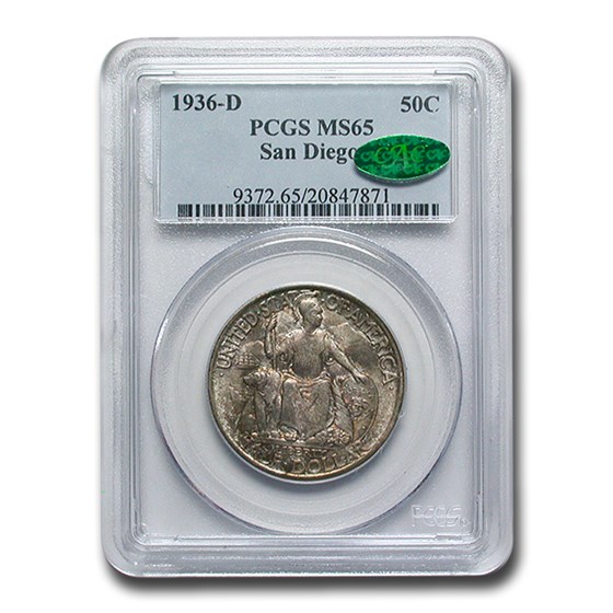 1936-D San Diego Half Dollar MS-65 PCGS CAC 1936-D San Diego Half Dollar MS-65 PCGS CAC