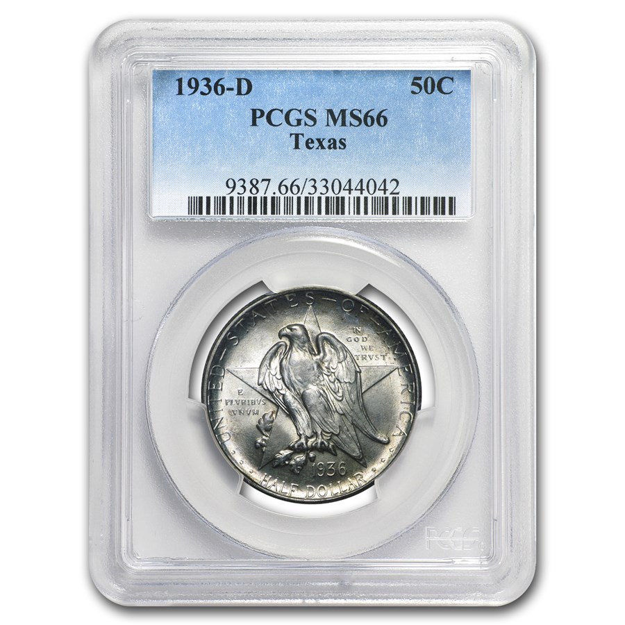1936-D Texas Independence Centennial Half Dollar MS-66 PCGS