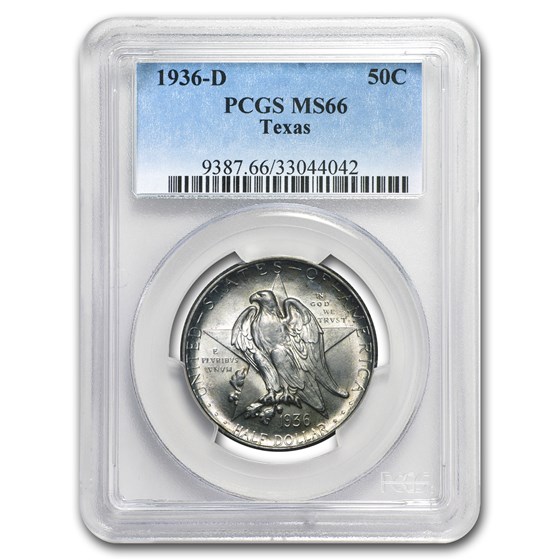 1936-D Texas Independence Centennial Half Dollar MS-66 PCGS 1936-D Texas Independence Centennial Half Dollar MS-66 PCGS